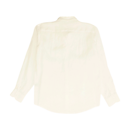 White Solid Long Sleeve Button Down