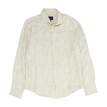 Gold Paisley Long Sleeve Button Down