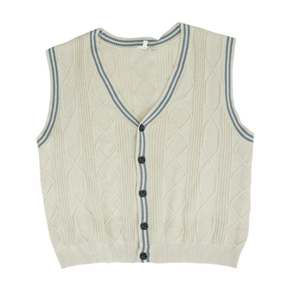 Beige Solid Vest