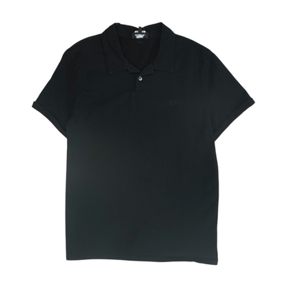 Black Solid Short Sleeve Polo