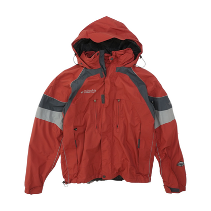 Vintage Interchange Red Color Block Jacket