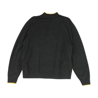 Black Solid 1/4 Zip Sweater
