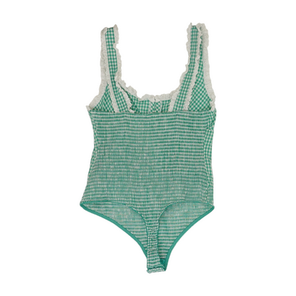 Green Check Bodysuit Blouse