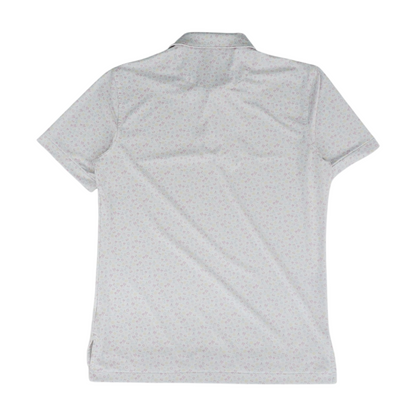 White Print Short Sleeve Polo