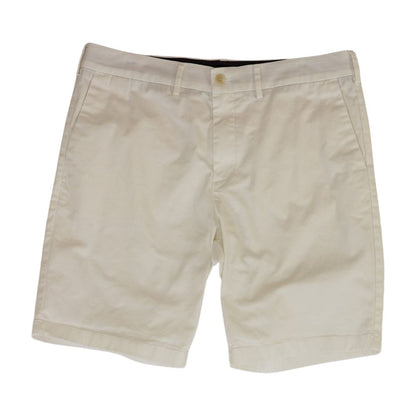 White Solid Chino Shorts
