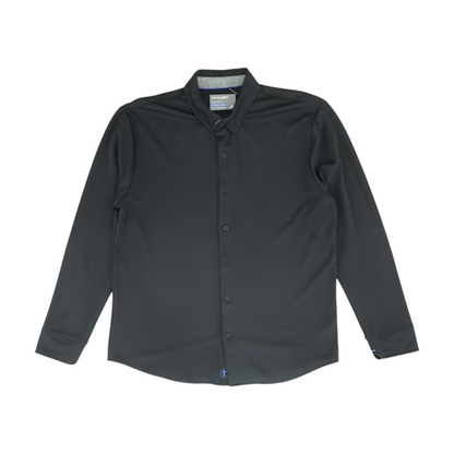 Black Solid Long Sleeve Button Down