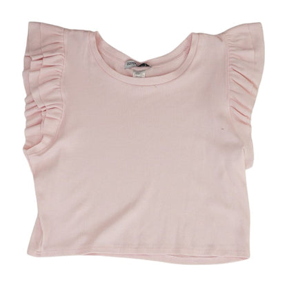 Pink Solid Cropped Knit Top