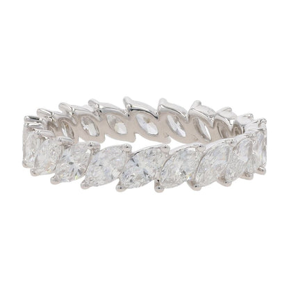 2 Ct 14K White Gold Lab Grown Diamond Diagonal Set Marquise Eternity Band