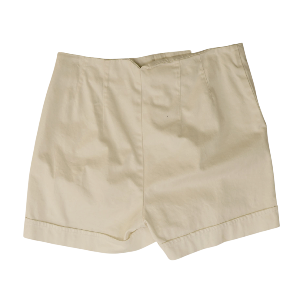 White Solid Chino Shorts