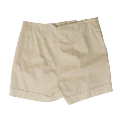 White Solid Chino Shorts