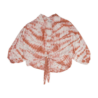 Pink Graphic Long Sleeve Blouse
