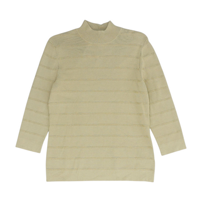 Tan Striped Pullover Sweater
