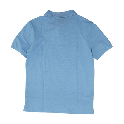 Blue Solid Short Sleeve Polo