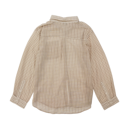 Beige Plaid Button Down
