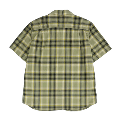 Green Plaid Short Sleeve Button Down