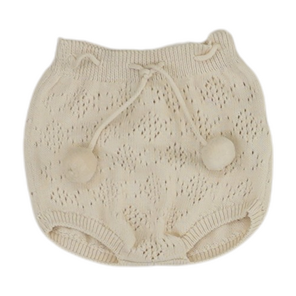 Ivory Solid Knit Shorts