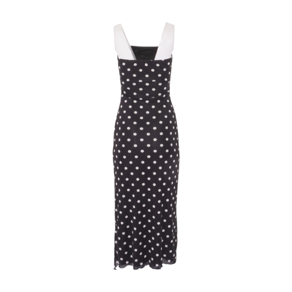 Black Polka Dot Midi Dress