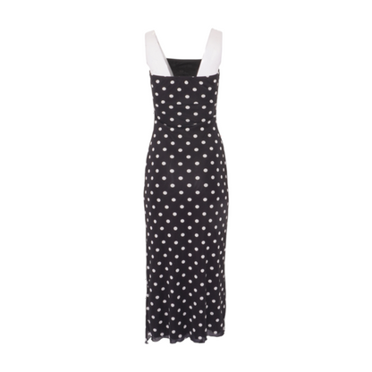 Black Polka Dot Midi Dress