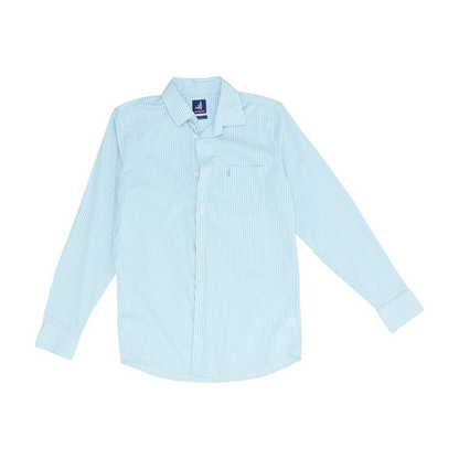 Blue Striped Long Sleeve Button Down
