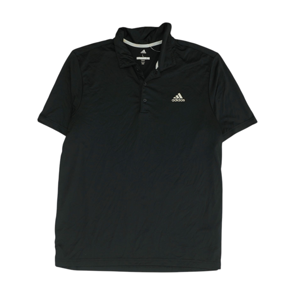Black Solid Short Sleeve Polo