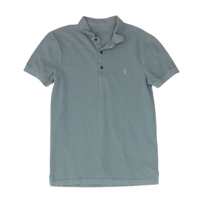 Blue Solid Short Sleeve Polo