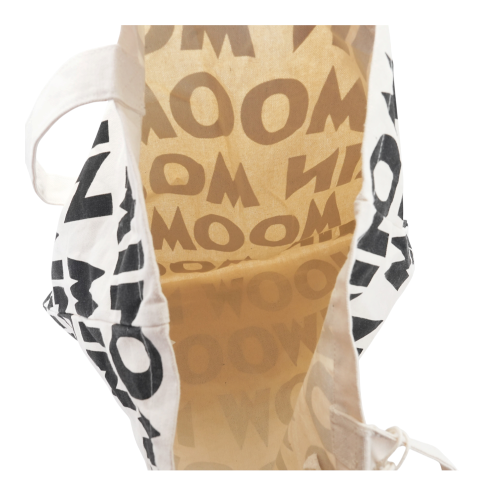 Beige Print Tote Bag