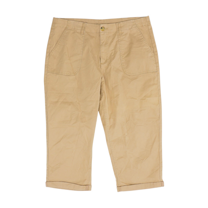 Tan Solid Chino Capris