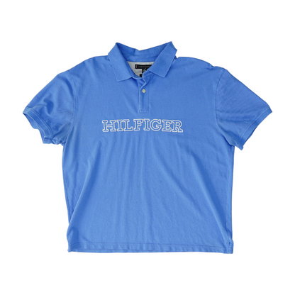 Blue Solid Short Sleeve Polo
