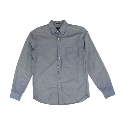 Navy Solid Long Sleeve Button Down