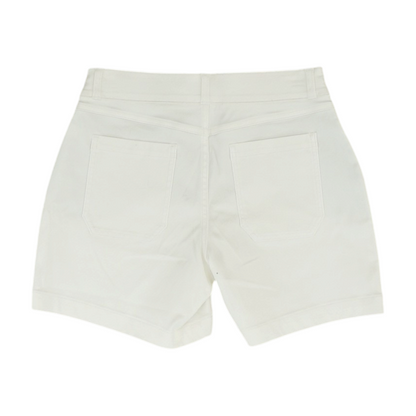 White Solid Chino Shorts