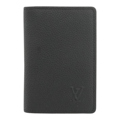 Black LV Aerogram Pocket Organizer in Waxy Calfskin