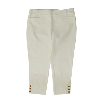 White Solid Chino Capris