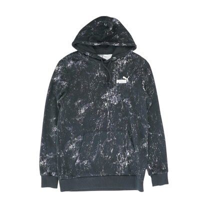 Black Print Hoodie Pullover