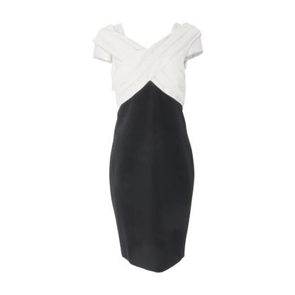 Black Color Block Midi Dress