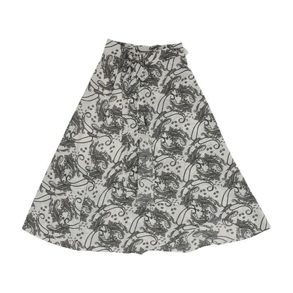 White Misc Midi Skirt