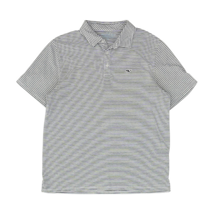 White Striped Short Sleeve Polo
