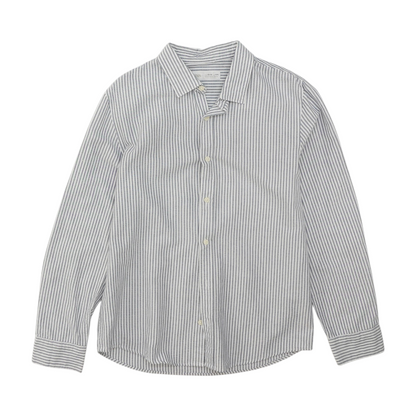 White Striped Long Sleeve Button Down