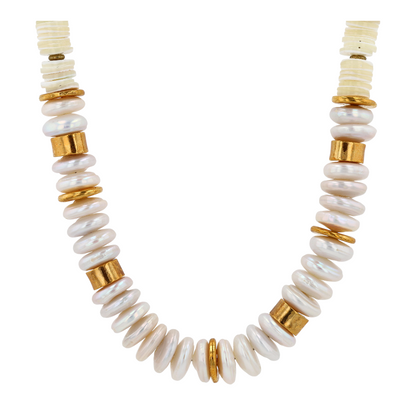 Costume Mother of Pearl Beaded Necklace