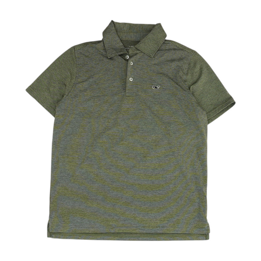 Green Striped Short Sleeve Polo