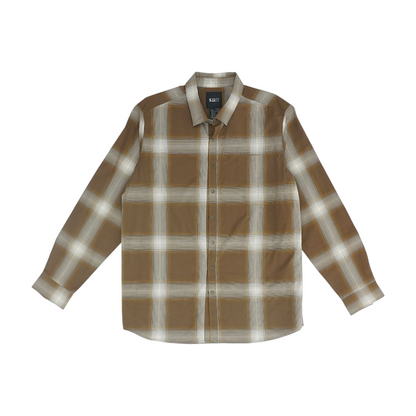 Brown Plaid Long Sleeve Button Down