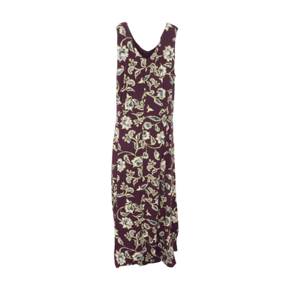 Burgundy Plus Floral Midi Dress