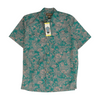 Teal Print Short Sleeve Button Down