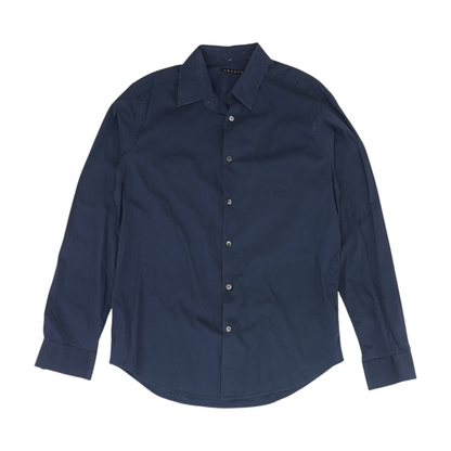 Navy Striped Long Sleeve Button Down
