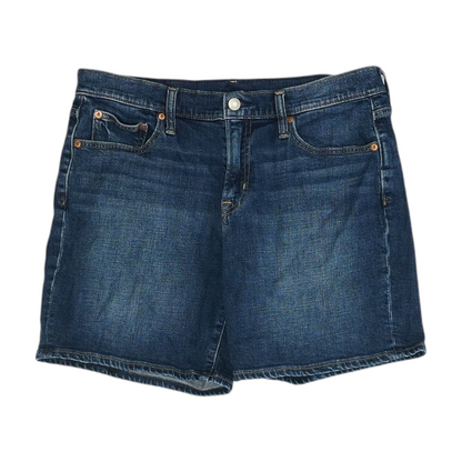Blue Solid Denim Shorts