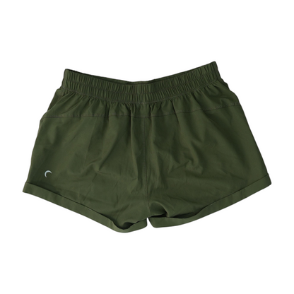 Green Solid Active Shorts