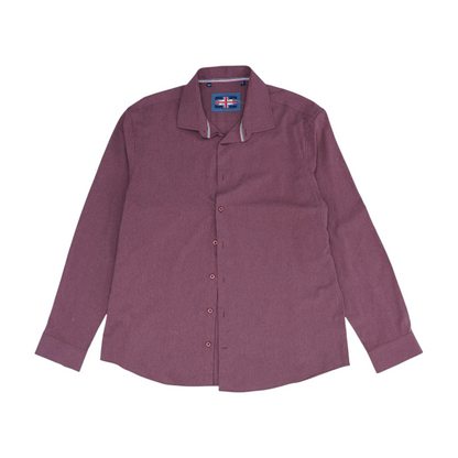 Mauve Solid Long Sleeve Button Down