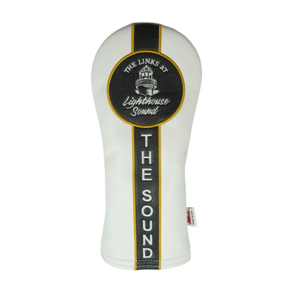 White Leather Gold Club Head Cover
