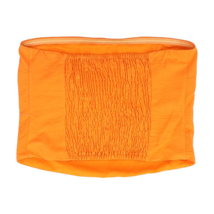 Orange Solid Sleeveless Blouse