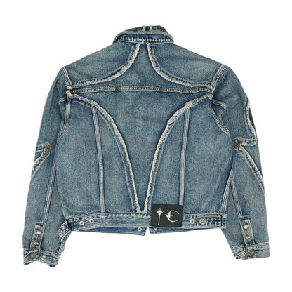 Blue Solid Denim Jacket