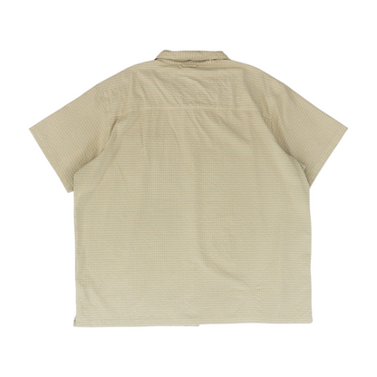 Tan Check Short Sleeve Button Down
